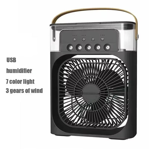 Mini Climatiseur Portable 3-en-1 – Ventilateur, Brumisateur & Veilleuse LED